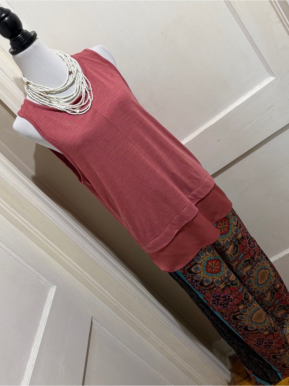J. Crew Dusty Rose Layered Hem Tank